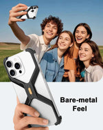 Metal Frameless Phone Case for iPhone X-Shape Aluminum Alloy Slim Shockproof Bumper Protective Cover