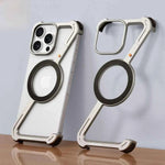 Metal Frameless Z-Shape Phone Case for iPhone Case Magnetic Minimalist Slim Dropproof Protective Cover