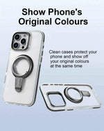 iPhone Phone Case with Magsafe 360°Rotatable Magnetic Ring Stand Transparent Bumper Protective Cover