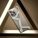 Aluminum Alloy Metal Frameless Phone Case for iPhone with Stand