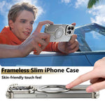 Magsafe Phone Case for iPhone Frameless Slim Phone Cover Wireless Charging Magnetic Bumper Kickstand