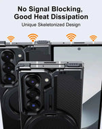 Case for Samsung Galaxy Z Fold 5/6 Magnetic Phone Cover w/ Magsafe Kickstand Slim Shockproof Metal Phone Case Cover