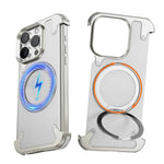 Magnetic Leather Phone Case for iPhone with 360° Rotatable Ring Stand Premium Luxury Dropproof Slim Cover