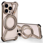 Metal MagSafe Case for iPhone — Bezel-less Magnetic Bumper with 360° Ring Holder