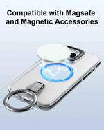 iPhone Phone Case with Magsafe 360°Rotatable Magnetic Ring Stand Transparent Bumper Protective Cover