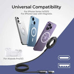 Magnetic Wireless Charger 15W Max Fast Wireless Charging Compatible with iPhone 15 14 Works with USB-A & USB-C Chargers