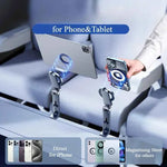 Aluminium Alloy Portable Strong Magnetic Phone Stand for Travel Magsafe Phone Holder 720° Rotatable Tablet Clip Holder
