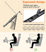 Metal Car Steering Wheel Laptop Stand Portable Foldable 5-Level Adjustable Laptop Bracket Tablet Holder Car Accessories