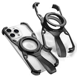 Magnetic Phone Case for iPhone Slim Phone Protective Cover Shockproof Bumper Kickstand Landyard