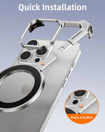 Metal Frameless Z-Shape Phone Case for iPhone Case Magnetic Minimalist Slim Dropproof Protective Cover