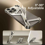 Aluminum Alloy Metal Frameless Phone Case for iPhone with Stand