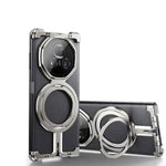 For Honor Magic Vs3/2/V3/2 Phone Case with Magnetic Metal Ring Kickstand Shock Proof Frameless Minimalist Protective