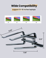 Aluminum Laptop Stand for Desk 150° Angle Adjustable Computer Heighten Stand Riser Heat Dissipation Notebook Booster - NeoFrame