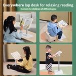 Angle Height Adjustable Laptop Stand with LED Light Liftable Reading Desk with Night Light Notebook Holder Tablet Mount - NeoFrame