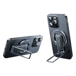 2-in-1 Metal Magnetic Phone Holder & Genuine Leather Ring Strap Foldable Adjustable Phone Stand Universal for iPhone - NeoFrame