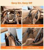 Metal Car Steering Wheel Laptop Stand Portable Foldable 5-Level Adjustable Laptop Bracket Tablet Holder Car Accessories