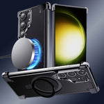 Magnetic Slim Phone Case for Samsung Galaxy S23/S24 Ultra Baze-less Phone Protective Cover Magsafe Finger Ring Holder