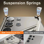 Metal Phone Case for Samsung Galaxy S24 Ultra Geometric Phone Protective Back Cover Framless Bumper Adjust Kickstand