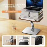 Wood Reading Stand 23-31cm Height Adjustable Tablet Stand Holder Desktop iPad Stand 180° Angle Adjustable Book Bracket