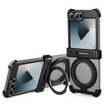Phone Case for Samsung Galaxy Z Flip 6 with 360° Rotatable Stand Metal Magnetic Frameless Protective Cover Shockproof