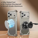 Metal Frameless Phone Case for iPhone Ultra-thin Magsafe Phone Case Air Cushion Shockproof