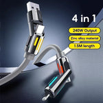 240w USB C To C Fast Charging Cable for iPhone 15pro Max 480Mbps Data Transmission with Light Cable for Samsung Xiaomi - NeoFrame