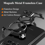 Aluminum Alloy Phone Case for Honor Magic 6/6 Pro with Stand Thin Magnetic Metal Frameless Protective Cover Shock Proof