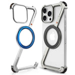 Metal Frameless Z-Shape Phone Case for iPhone Case Magnetic Minimalist Slim Dropproof Protective Cover
