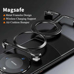 For Huawei Mate X2/X3/X5/X6 Phone Case with 360°Rotate Ring Stand Magsafe Metal Frameless Case Bumper Protective Cover