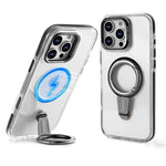 iPhone Phone Case with Magsafe 360°Rotatable Magnetic Ring Stand Transparent Bumper Protective Cover