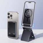 Aluminum Alloy Magnetic Card Holder Phone Stand Mount Metal Ultra-Thin Portable Foldable Card Holder for iPhone Samsung - NeoFrame