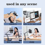 Tablet Stand for Desk 3-Arm Desktop Phone Holder for iPhone iPad Bed Mount with Clamp for Universal 4-12.9 inch Device
