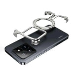 Metal Frameless Phone Case for Xiaomi 14/14Pro/14 Ultra Wireless Charging Phone Cover Shockproof Bumper Hidden Stand