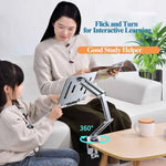 360°Rotatable Laptop Stand Clamp Tablet Hightening Support Holder Book Bracket Height Adjustable Desktop Bed Lazy Stand