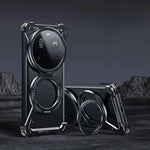 Metal Phone Case for Xiaomi 14 15 Ultra/Pro Case with 360° Rotation Ring Stand Magsafe Shockproof