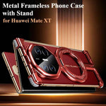 Metal Frameless for Huawei Mate XT Phone Case with 360° Rotatable Magnetic Protective Cover Aluminum Alloy Thin Stand
