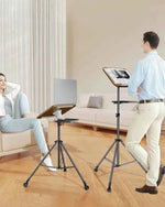 Portable Laptop Stand Tripod Floor Adjustable Height Projector Reading Tripod Stand with Tray Wheels Movable for Office