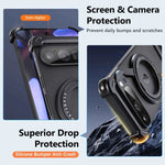 Metal Phone Case Cover For Pixel 9 9 Pro 9 Pro XL Shockproof Protective Cover Magnetic Ring