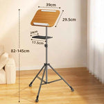 Portable Laptop Stand Tripod Floor Adjustable Height Projector Reading Tripod Stand with Tray Wheels Movable for Office