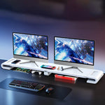 Dual Monitor Stand Riser Height Adjustable Laptop Desktop Organizer Stand with Phone Tablet Holder For Computer Laptop - NeoFrame