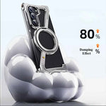 For Samsung Z Fold 5/6/ W24 Metal Phone Case Bezel-less Phone Cover for Samsung Folding Screen Shell Magnetic Stand