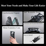 For Huawei Mate X2/X3/X5/X6 Phone Case with 360°Rotate Ring Stand Magsafe Metal Frameless Case Bumper Protective Cover