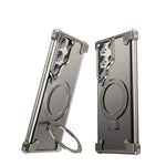 Magnetic Slim Phone Case for Samsung Galaxy S23/S24 Ultra Baze-less Phone Protective Cover Magsafe Finger Ring Holder