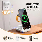 3-in-1 Magnetic Wireless Charging Station Wireless Phone Charger Stand for iPhone & for iWatch & for AirPods