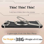 Metal Frameless Magnetic Phone Case for iPhone with 360°Rotate Stand Shockproof Protective Cover