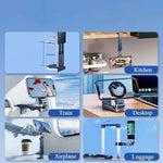 Aluminium Alloy Portable Strong Magnetic Phone Stand for Travel Magsafe Phone Holder 720° Rotatable Tablet Clip Holder