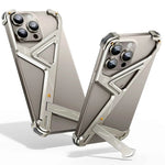 Aluminum Alloy Metal Frameless Phone Case for iPhone with Stand