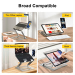 Metal Laptop Stand for Macbook Tablet Portable Notebook Stand Height Adjustable Cooling Holder for 10-17 inch Computer - NeoFrame