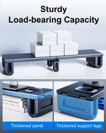 Dual Monitor Stand Riser Height Adjustable Laptop Desktop Organizer Stand with Phone Tablet Holder For Computer Laptop - NeoFrame