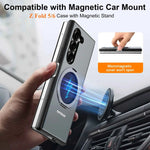 For Samsung Galaxy Z Fold 5/6 Phone Case Metal Flip Full Coverage Protective Cover with 360° Rotation Magsafe Kickstand